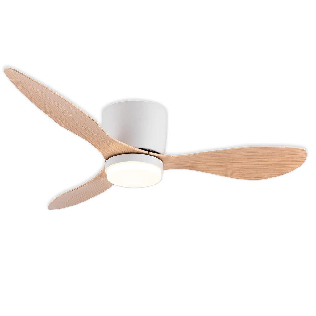 Nordischer Niedrigprofil-Deckenventilator mit Licht für Wohnzimmer oder Restaurant