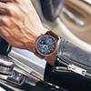Men's Quartz Wooden Watch with Luminous Multifunctional Large Dial