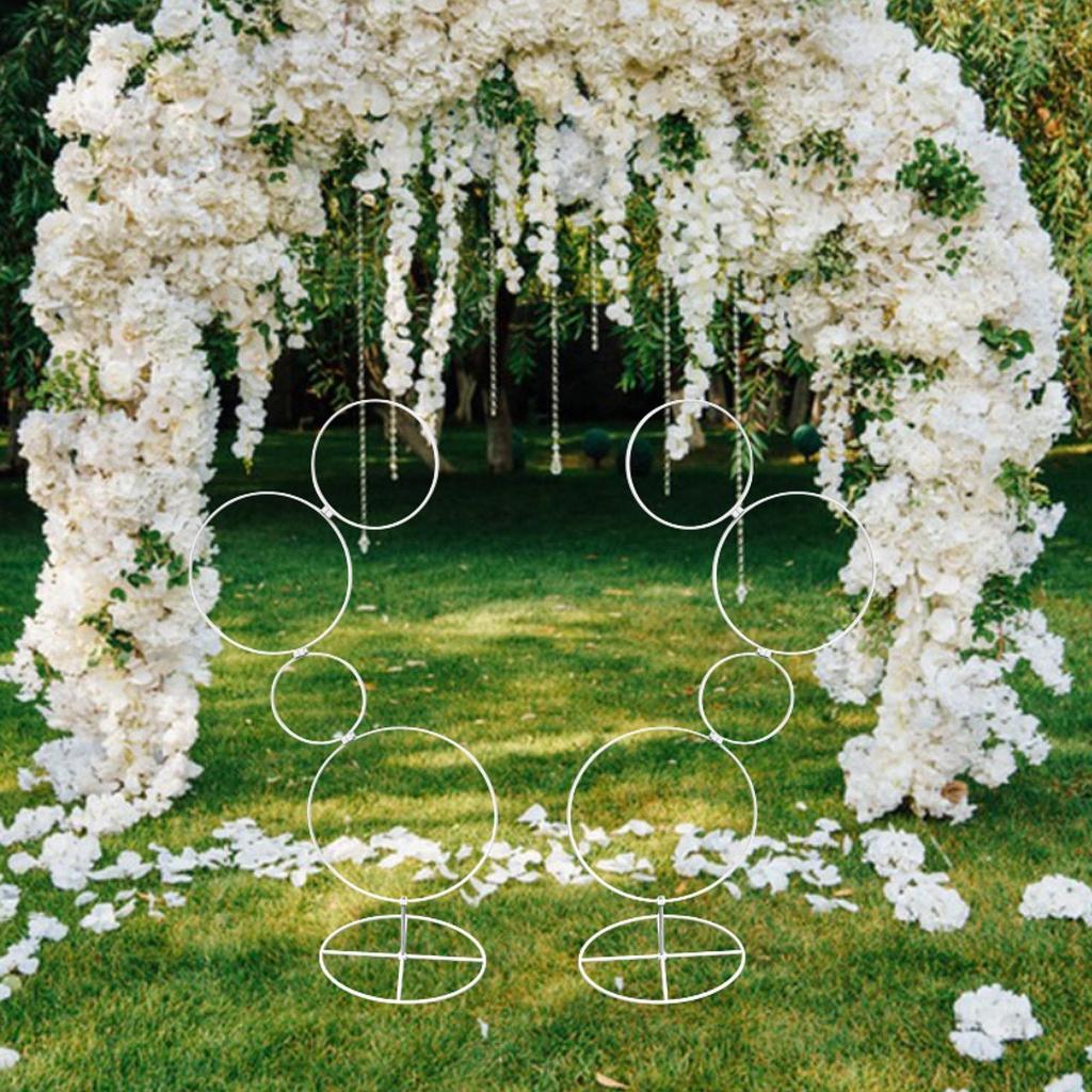 2 Pieces Wedding Flower Stand Decorative Metal Round Backdrop Rack for Baby Shower Event Ceremony Events Reception Shopping Mall