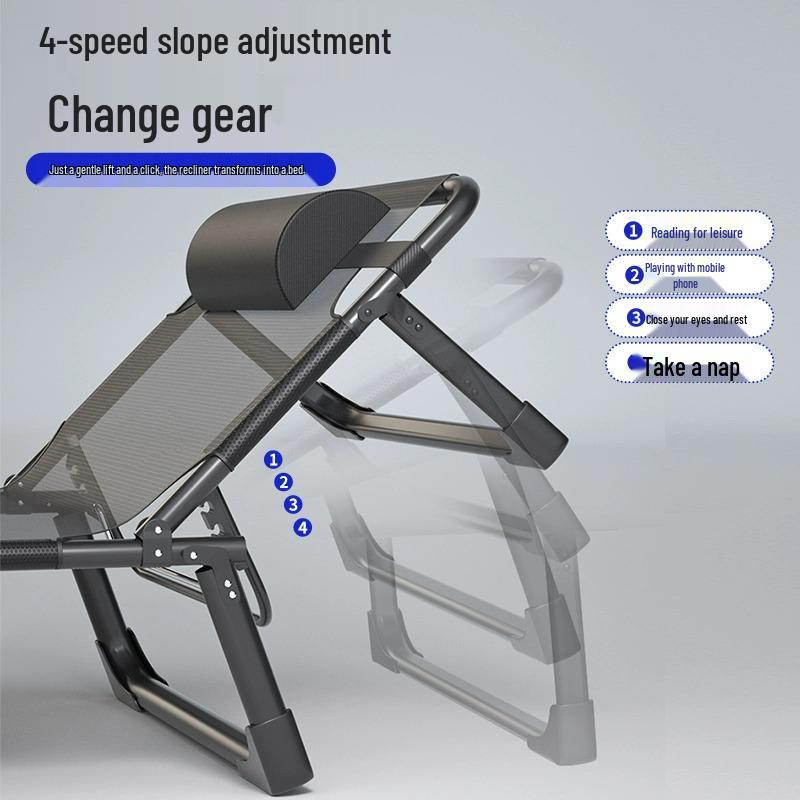 Portable Folding Recliner: Single Bed for Home, Office Nap, Camping, and Multifunctional Use