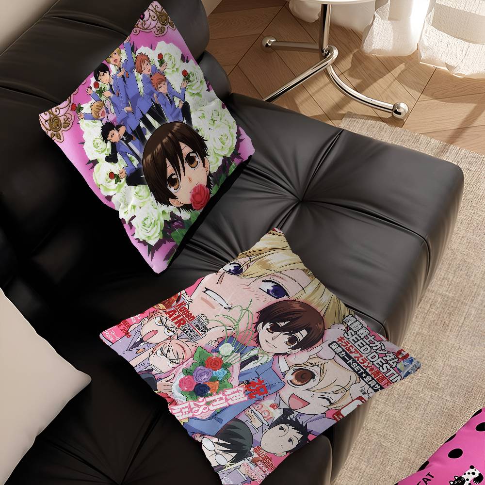 Classics Anime Ouran High School Host Club Pillow Covers Cartoon Sofa Home Double-sided Printing Short Plush Cushion Cover
