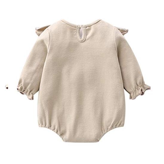 Baby koi Baby Clothes Long Set with Lace Solid 3M Bodysuit, Sleeve, Spring/Autumn, Girls, 2-Piece Hat, Coverall, Newborn, Baby, Pre-birth Gift, Gray,