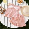 Girl Summer Butterfly Bow Twopiece Set With Polyester Fabric For Kids Playtime