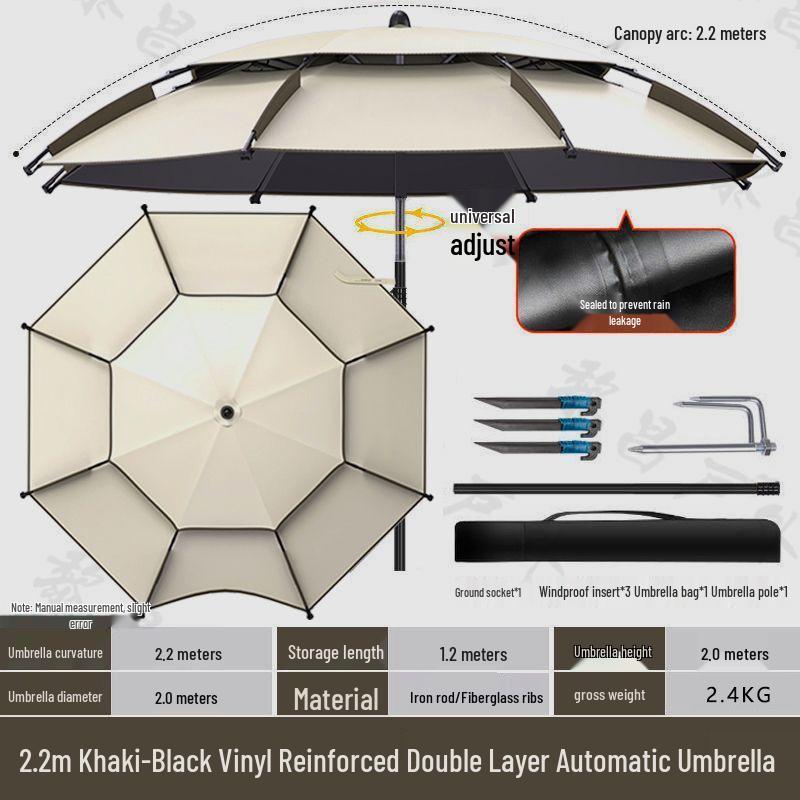 Großer Universal-Fischschirm - Regendicht, Sonnenschutz, Outdoor faltbar, Verdicktes Design