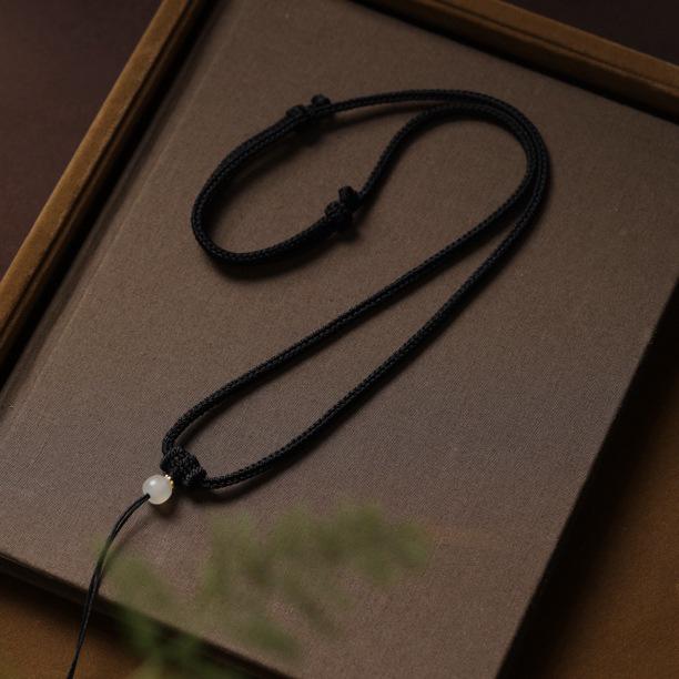 Handmade Braided Non-Metallic Fabric Pendant with Clear Shadow