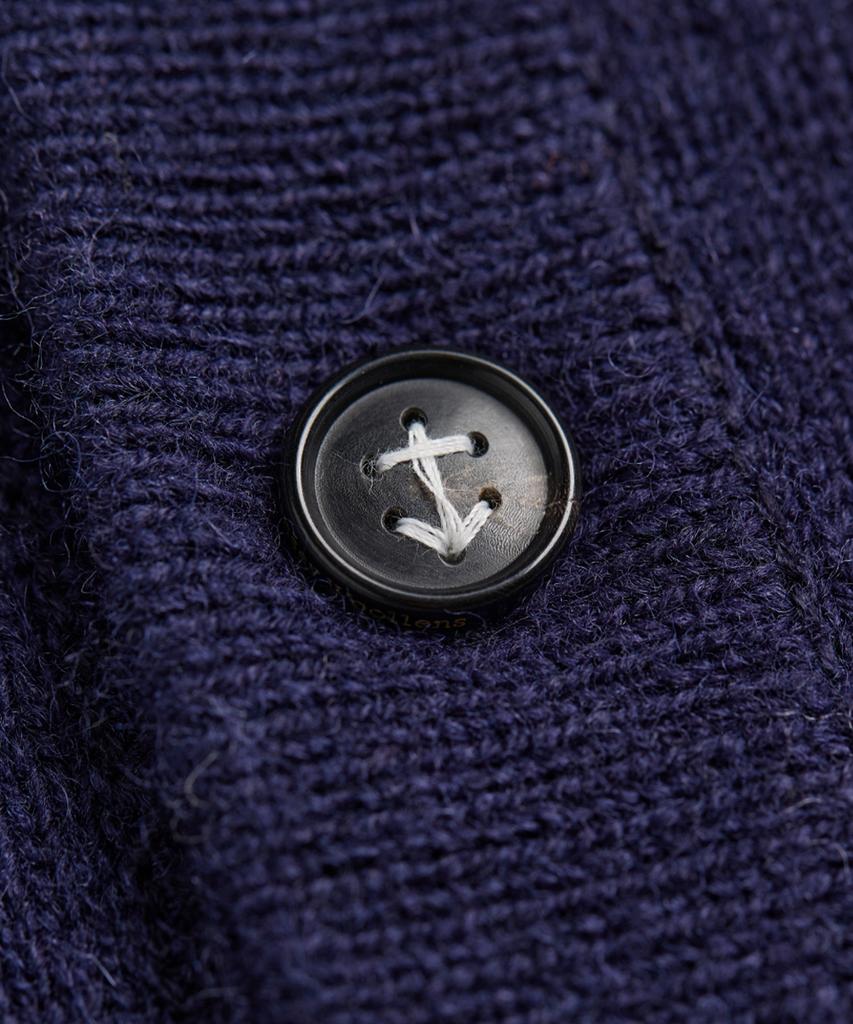 Geonjiulleunseu Button V-Neck Wool Cardigan - Navy