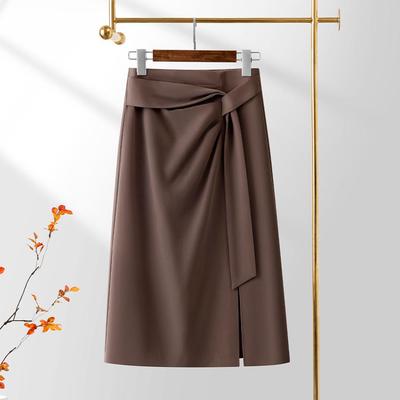 Falda Midi Asimétrica de Cintura Alta con Abertura para Mujer - Opción Trendy de Primavera/Verano