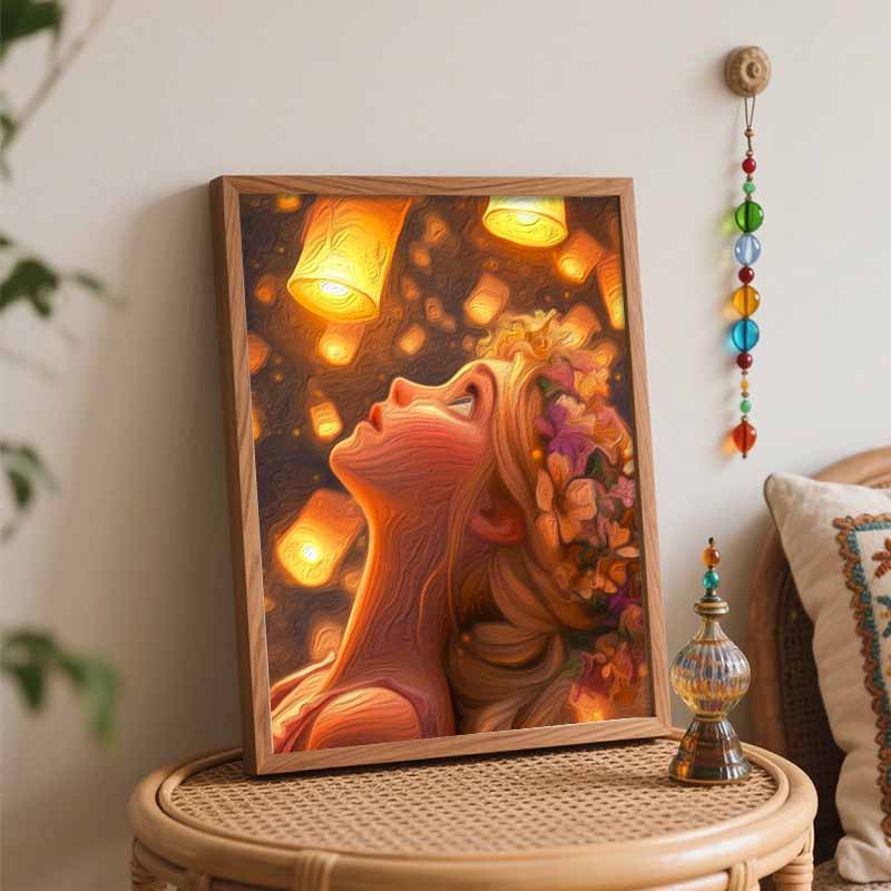 Disney Rapunzel oil paint by numbers painting kit handmade diy home decor gifts, creative art wall decor for bedroom living room painting