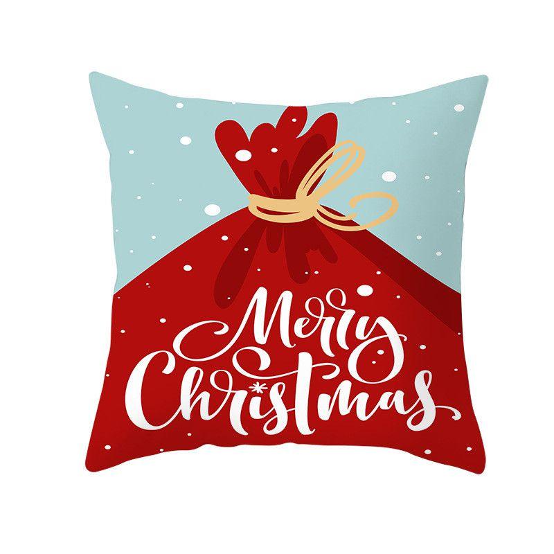 Polyester Peach Skin Christmas Cushion Cover 18" For Sofa Decor**