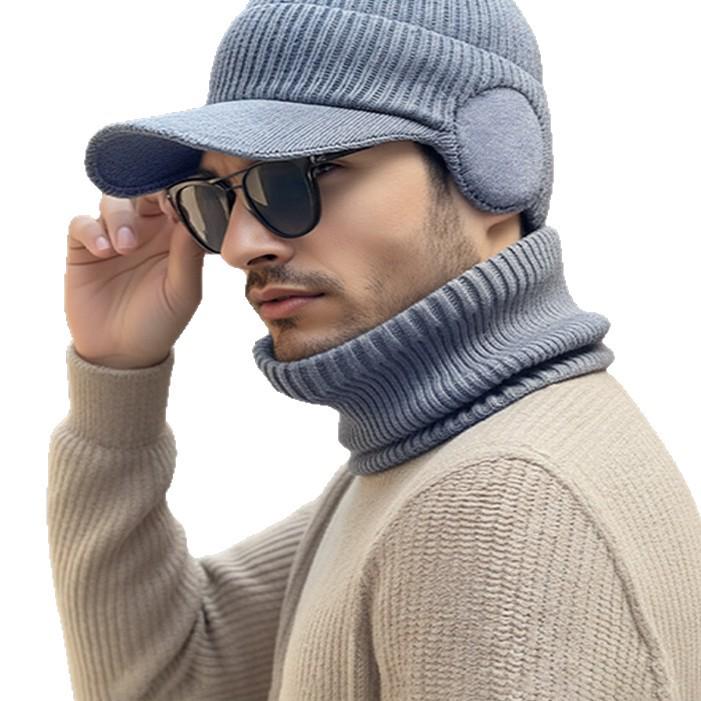 Men's Winter Ear Protection Woolen Hat for Middle-aged & Elderly - Thickened, Plus Velvet, Cold & Windproof