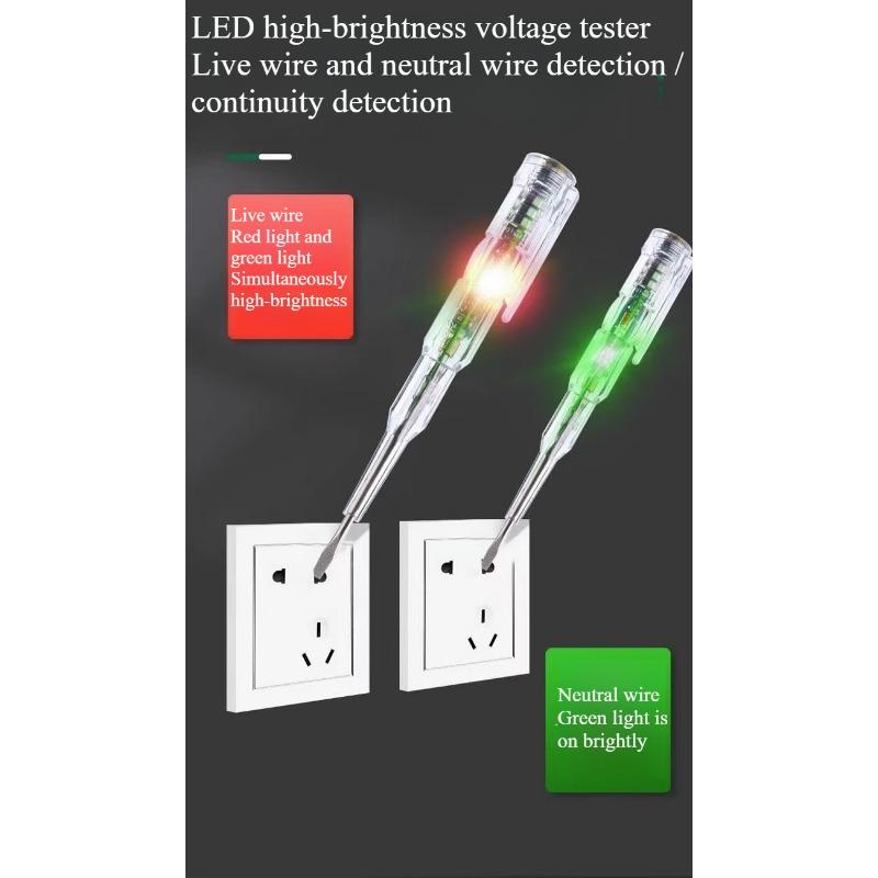 1 Stück elektronischer Prüfstift für Elektriker, Messen von Kabelbruch, Messen von Null-Spannungsleiter, Messen von Ein und Aus, leuchtender Prüfstift