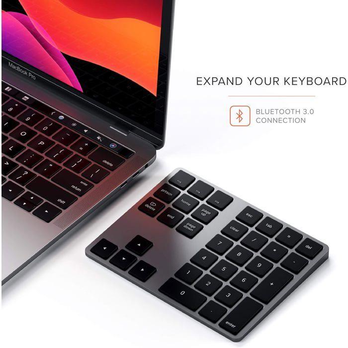 Clavier Numérique Étendu - SATECHI - Bluetooth - Aluminium - USB-C Rechargeable - MacOS