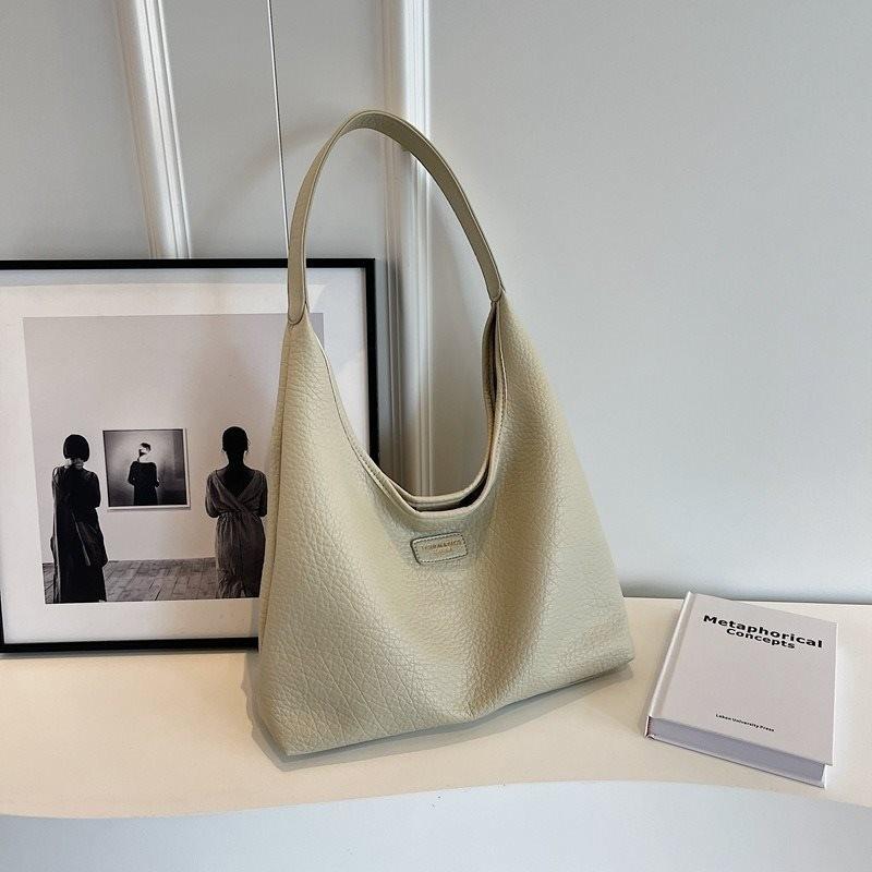 

Premium Soft Leather Tote Bag For Women Stylish Versatile High Capacity Shoulder Bag Available In Black Brown White And Beige Cream