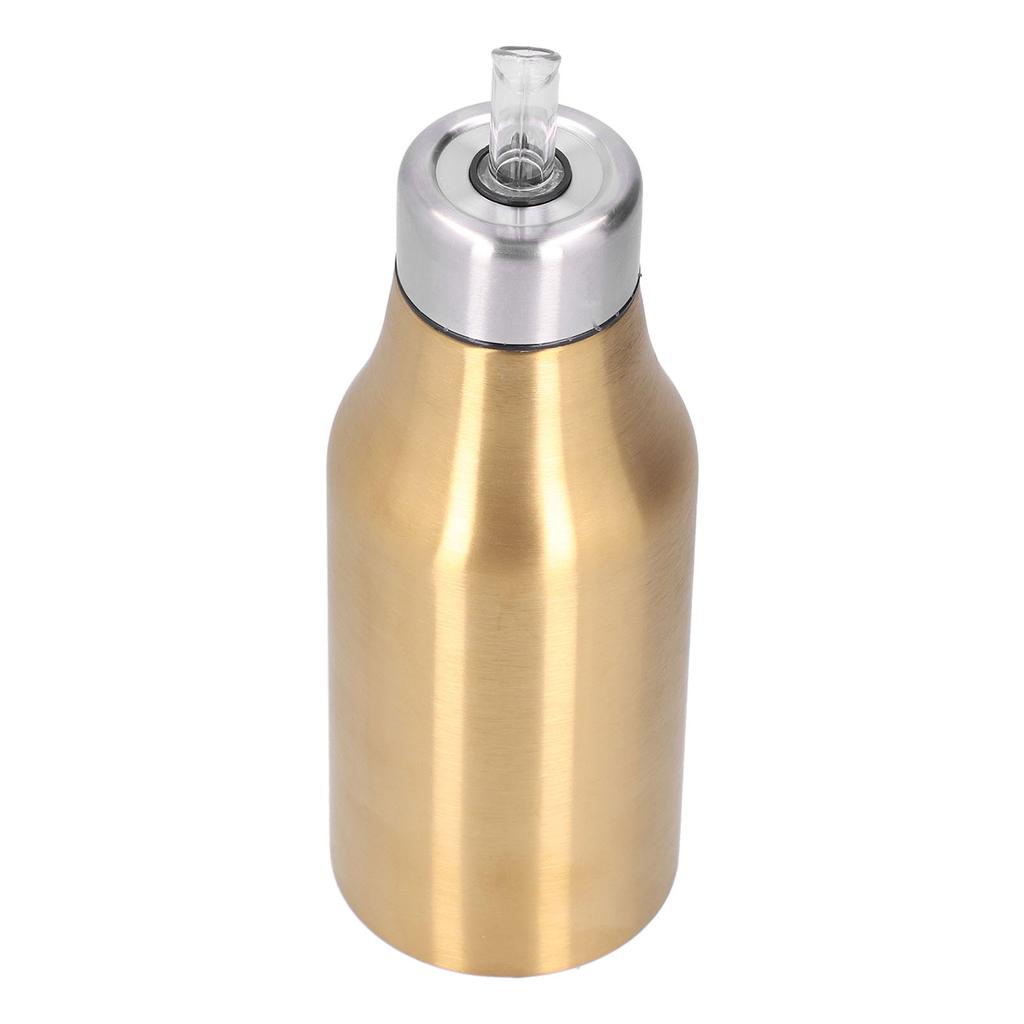 Stainless Steel Olive Oil Dispenser 500ML Leak Proof Dust Proof Kitchen Olive Oil DecanterGold