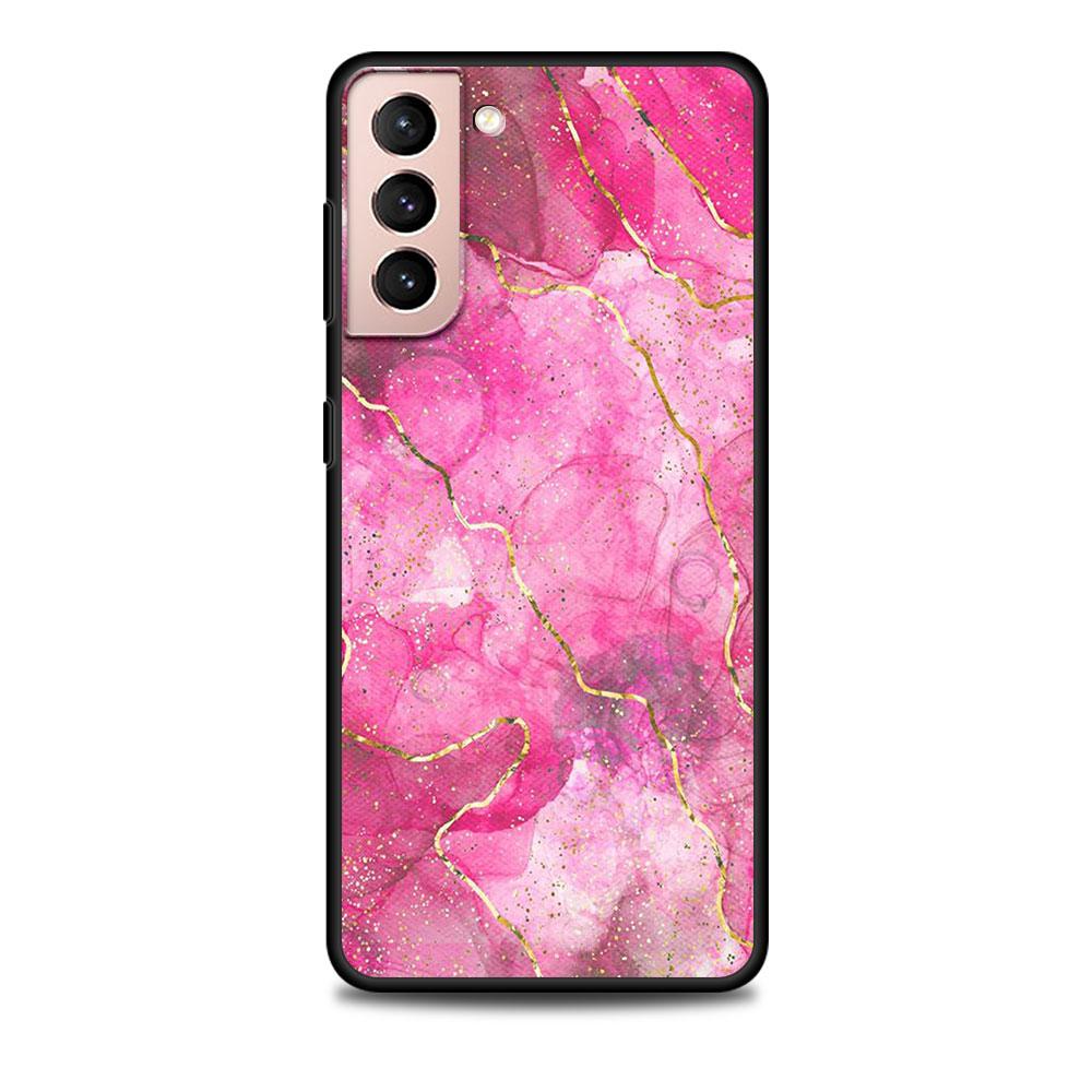Rose Flower Painting Case for Samsung Galaxy S20 FE S22 S23 Ultra S21 S10 Lite S9 S8 Plus S7 Edge Black Soft Silicon Phone Cover