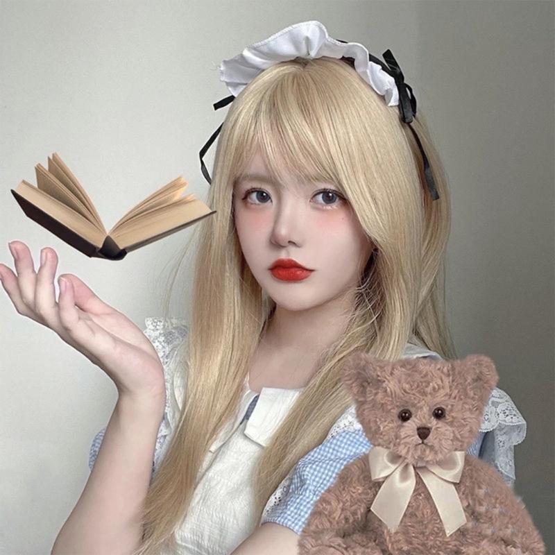 White Furry Headdress Cat Ears Hair Clip One Pair Barrettes with Headband