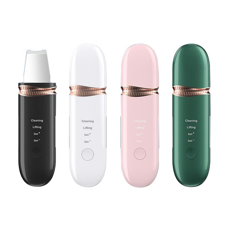 Beauty Device Ultrasonic Skin Scrubber Face Spatula Blackhead Remover Pore Exfoliating Skin Scrubber Usb Cable Ultrasonic Facial USB recharge чёрный