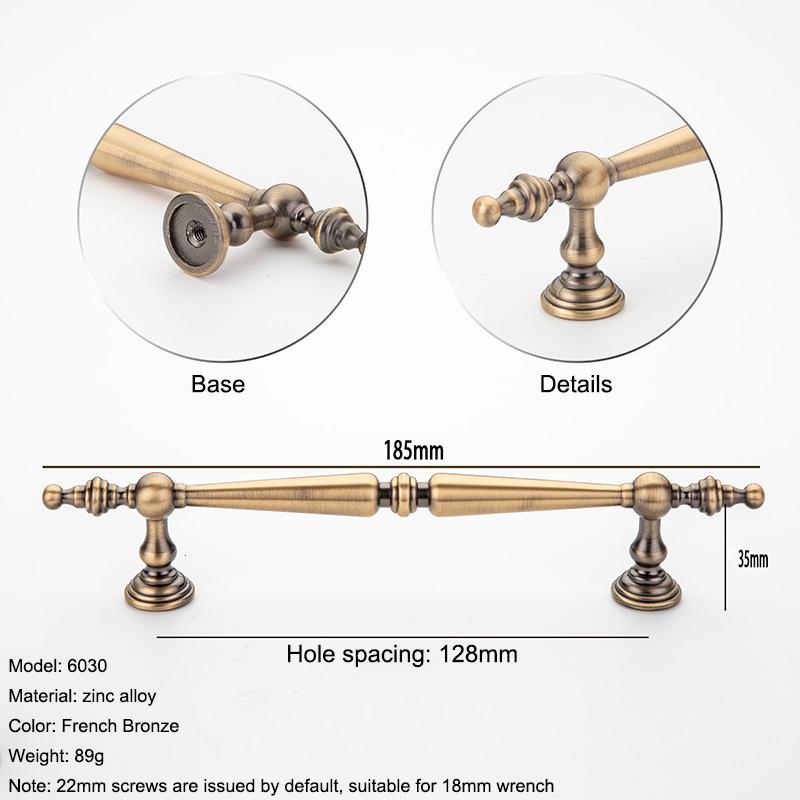 1Pcs Retro Wardrobe&Kitchen Cabinet Pull Antique-Bronze Cabinet Handle American Single-hole Drawer Knob Furniture Handle