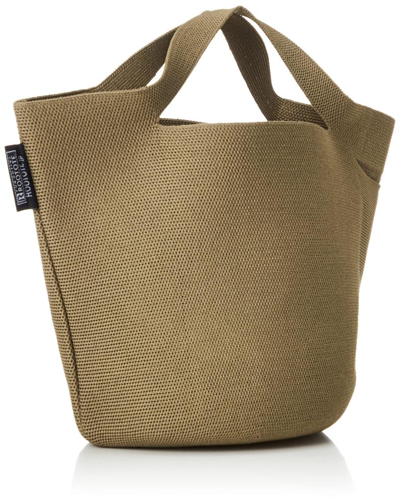 Free Hat Recycled Yarn Knitted Basket Tote Bag Baby Lou 0255 Khaki [Rootote] Lightweight, Standing, Shape, Po-No