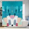Abstract Wall Art Decor Blue Palette Shower Curtain for Bathroom Creative Modern Design Waterproof Fabric with Rod Pocket (Green
