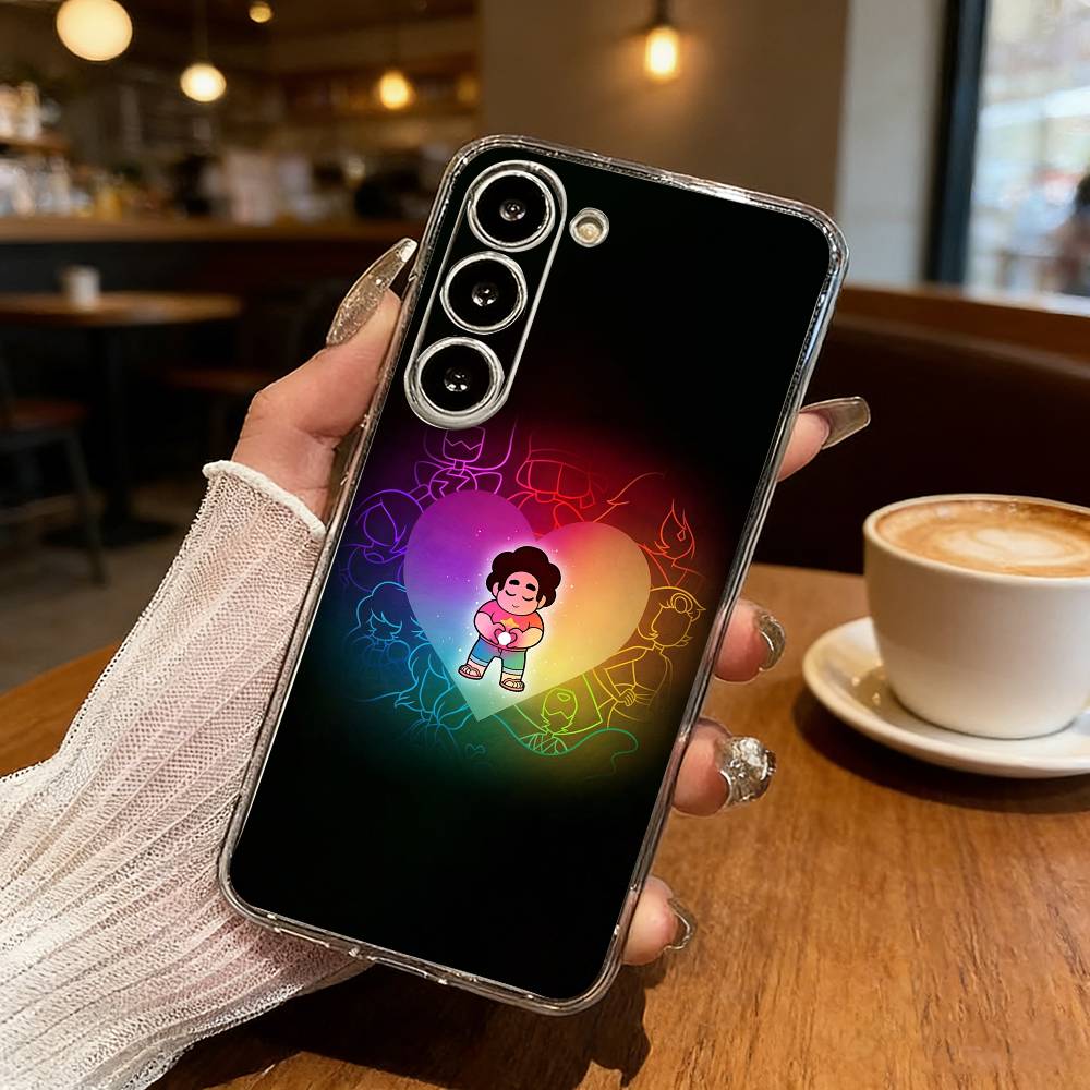 Cartoon Warm S-Steven U-Universe Phone Case For Samsung Galaxy S24 S25 S23 S22 S21 Plus S24 S25 Transparent Cover Case