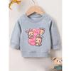 European Sizes Cute Rabbit Print Pattern 0-3 Years Old Kids Comfortable Spring Thin Round Neck Sweatshirt Outdoor Outfit Fashion Choice