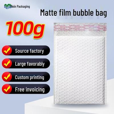 Wodoodporna Matowa Torba Bąbelkowa 100g - Pogrubiona, Odporna na Wstrząsy, Samoprzylepne Opakowanie na Odzież