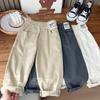Boys' Spring/Fall Korean-Style Simple Solid-Color Stretch Pants Mid-Rise Casual Pants for Larger Kids