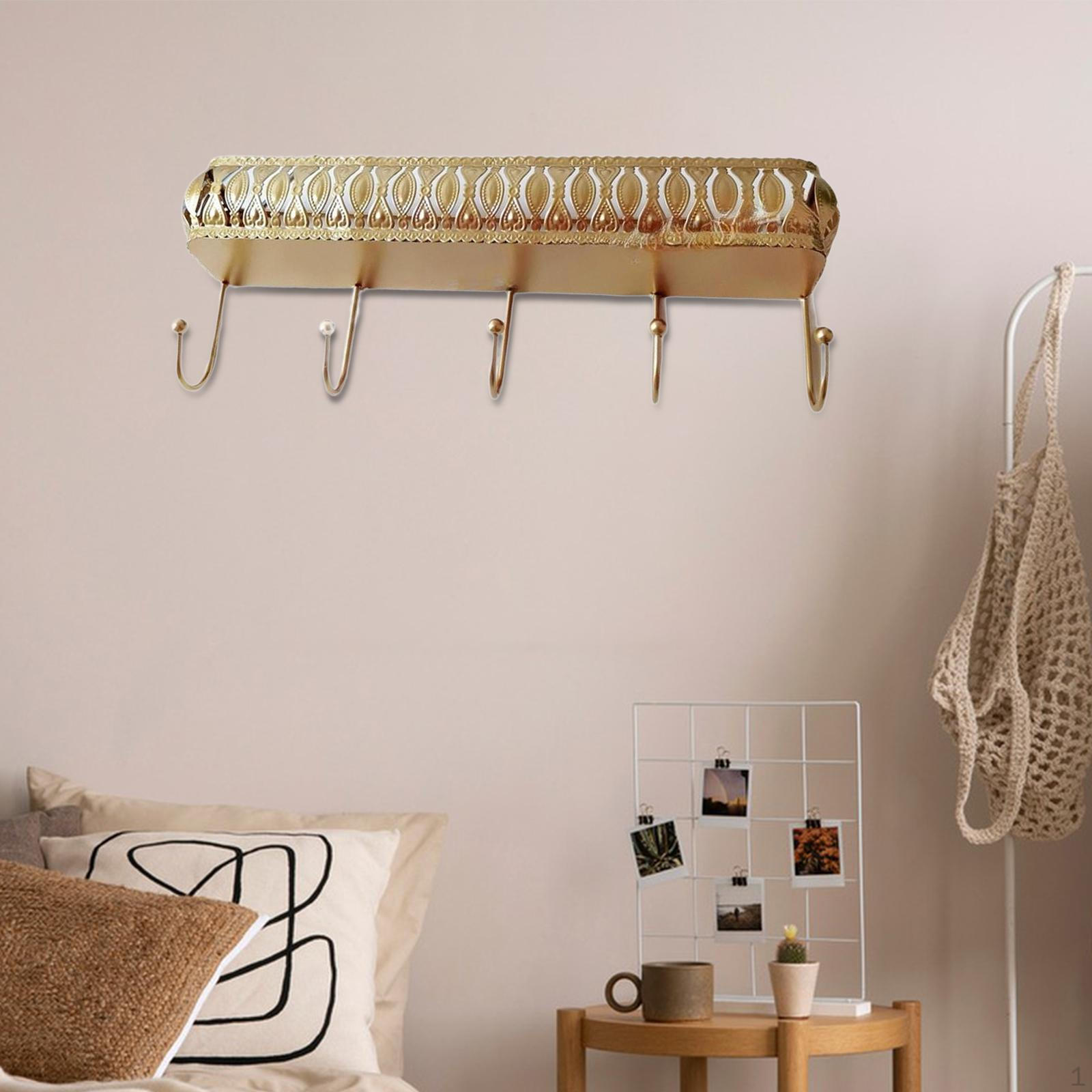 Key Holder Wall Mounted Organizer Metal Sturdy Decorative Rack Shelf for Home Entryway