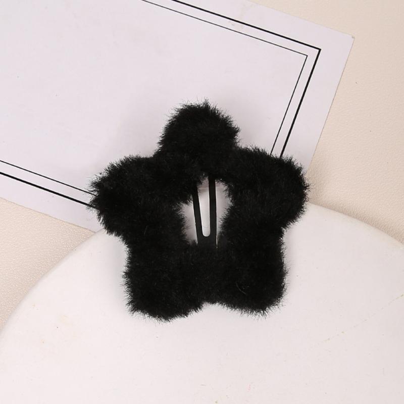 Lot de 5 épingles à cheveux en forme d'étoile pour femme, accessoires de coiffure, mignons et flous, pour l'automne et l'hiver