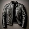 PU Lederjacke Herren Herbst Winter Motorräder Stehkragen Mode Lässig Kunstleder Oberbekleidung Männlich Reißverschlüsse Hochwertiger Mantel