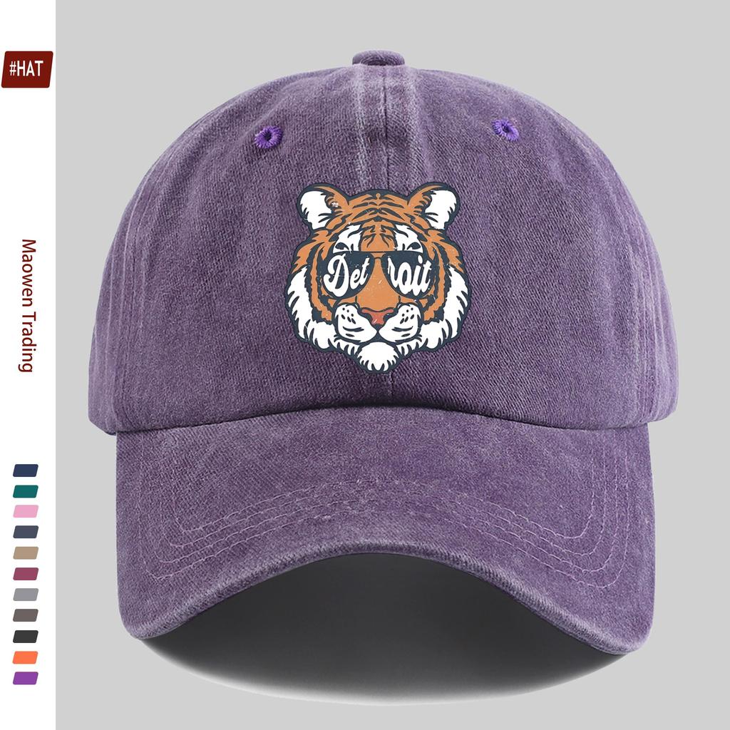 pc Tiger Retro Mascot Pattern Printed Baseball Cap Spring Summer Suitable Sun Hat Comfortable Lightweight Decorative Hat Adj