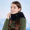 Winter  Scarf Mask Integrated Hat Women's Fleece Cold-proof Knitted Wool Hat Outdoor Warm Ear Protective Hat