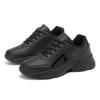 Frühling Herbst Leder Gesicht Schuhe Schwarz Wasserdicht und Rutschfest Sport und Freizeit Schuhe