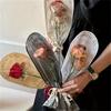 20pcs Transparent OPP Three-dimensional Rose Wrapping Bag Single Flower Packaging Bag Perrfect For Valentine's Day Gift Packaging
