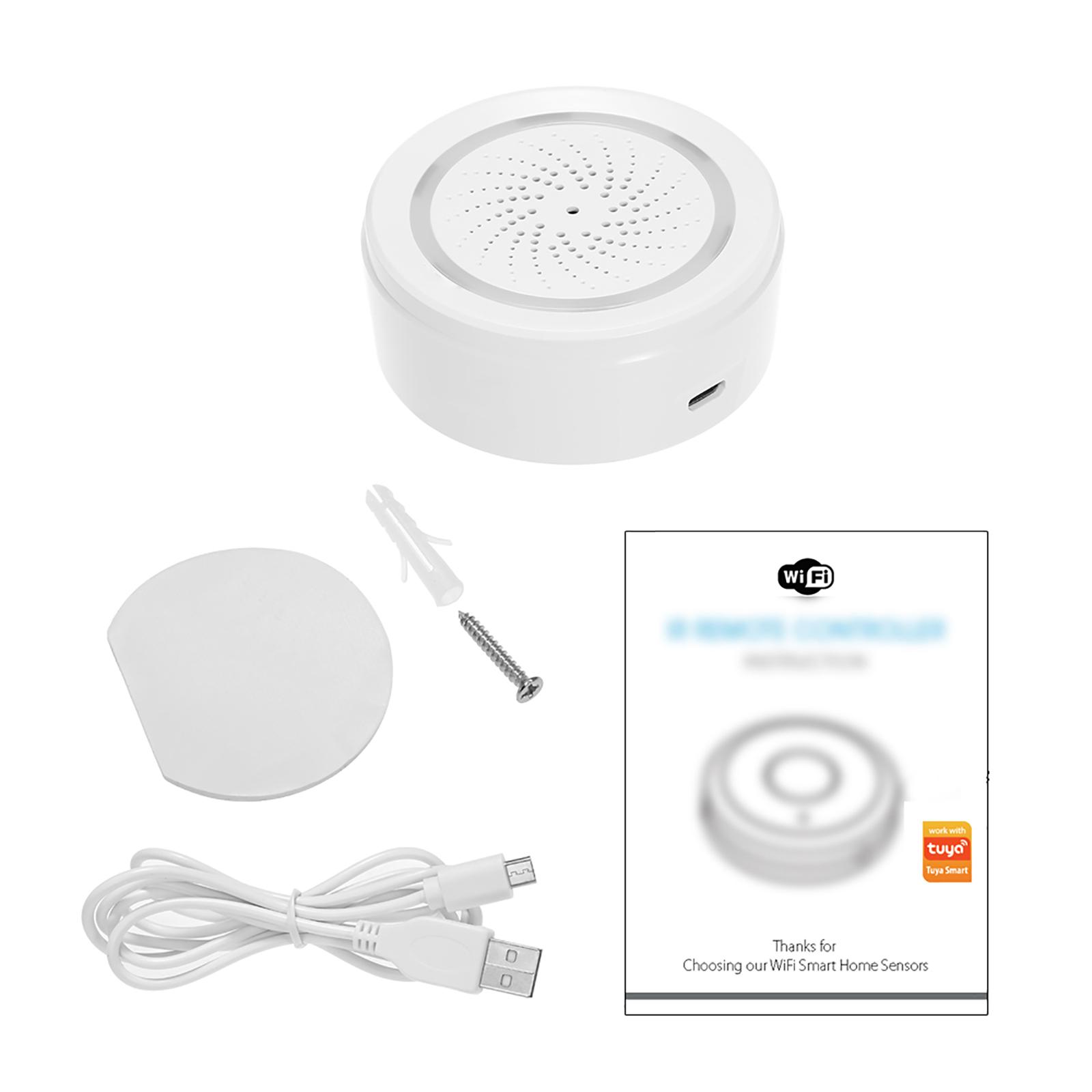 

Wifi Siren Alarm Sensor Smart Alarm Siren Home Security System Tuya Smart Life APP Compatible with Alexa Home Voice белый