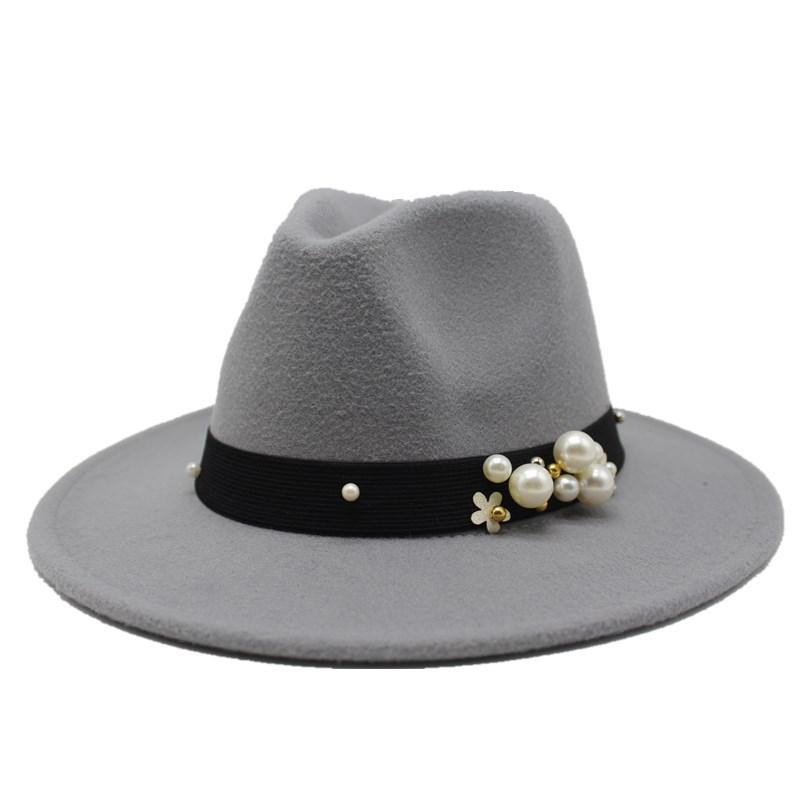 Ladies Tweed Hat Wedding Jazz Hat Season British Retro Pearl Top Hat Women