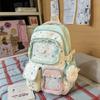 Spring new color contrasting two-piece backpack for primary and secondary school students, high-value dopamine make-up bag for high school students