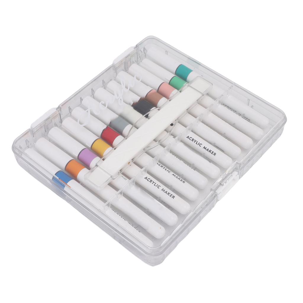 12 Colors Acrylic Paint Pen Set Direct Liquid Tip Markers for Art Writing Drawing Crafting Projects White Rod