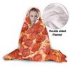 Pizza Gourmet Printing Soft Flannel Warm Hooded Blanket Home Outdoor Office Essential Blanket
