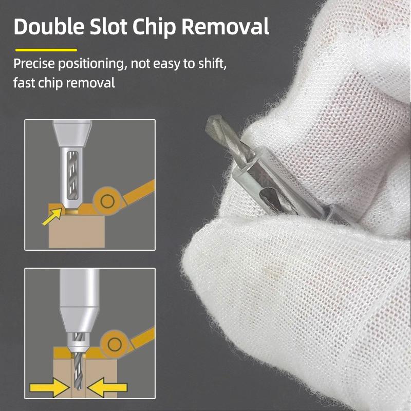 Self-Centering Hinge Twist Drill Bits HSS Different Sizes Window Doors Screw Hole Saw Woodworking Reaming Cabinet Tool
