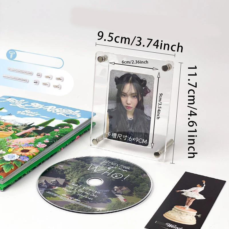 

Акрилова підставка для CD-дисків з малюнком, фоторамка, прозора рамка для фотографій кумирів, тримач для демонстрації маленьких карток з CD, декор для кімнати, настільний декор