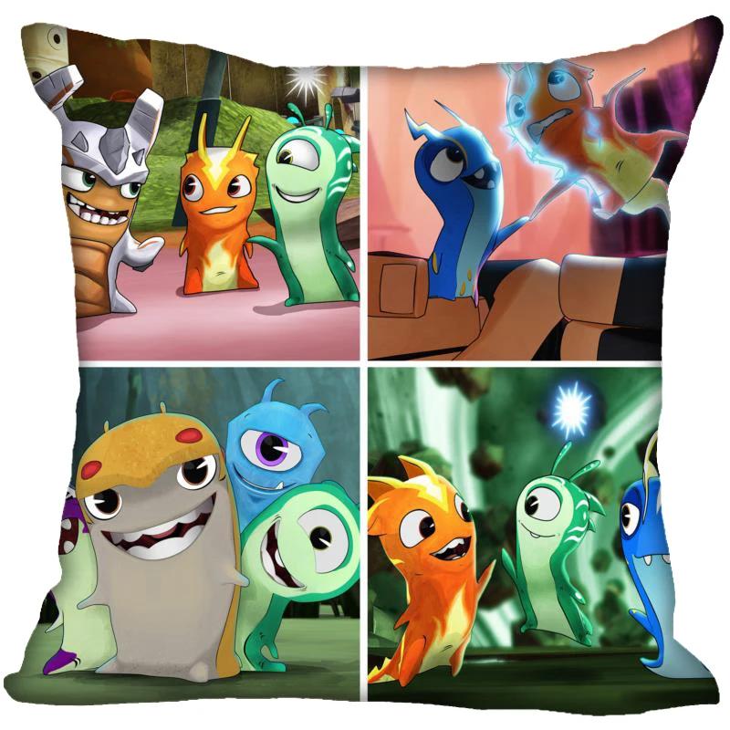 Neue Slugterra Anime Kissenbezug Schlafzimmer Home Office Dekokissenbezug Quadratisch Reißverschluss Kissenbezüge Satin Weich Kein Ausbleichen