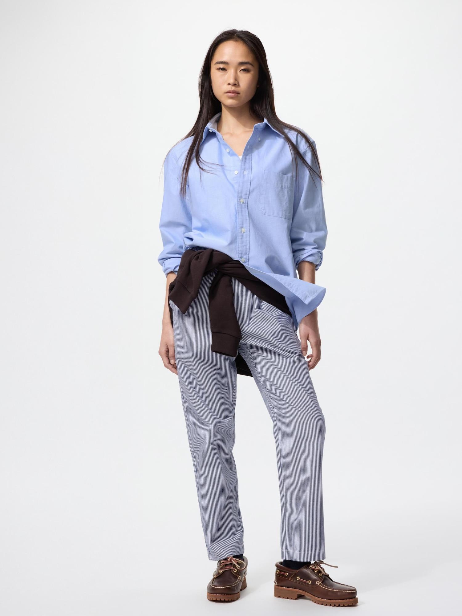 

Uniqlo Хлопковые брюки-чиносы длиной до щиколотки, цвет гикори, длина по внутреннему шву 66-68 см, полная длина 69 NAVY/WOMEN S