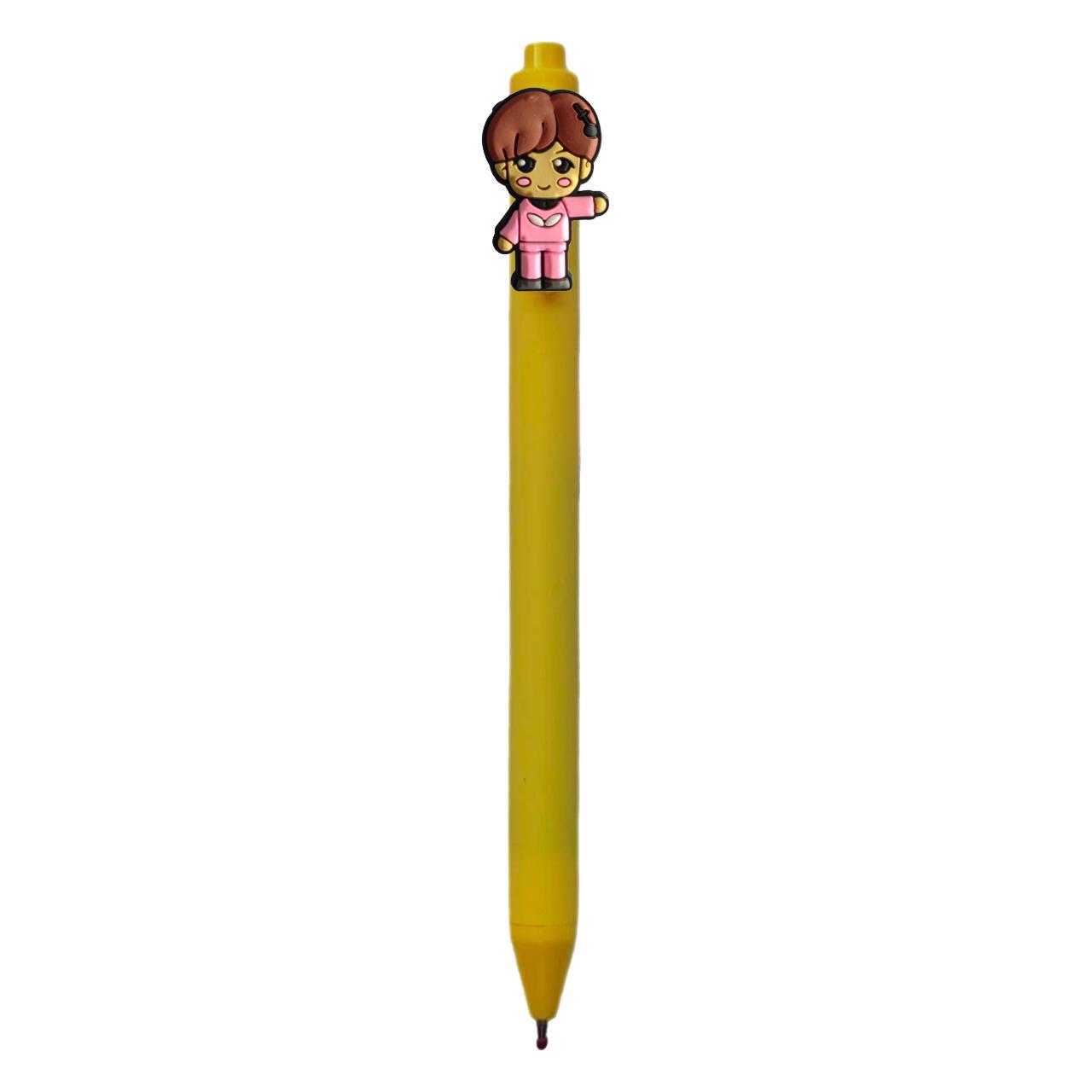 BTS Series Sticker Neutral Pen Refill: Clickable Colored Pen Barrel, Cute Stationery
