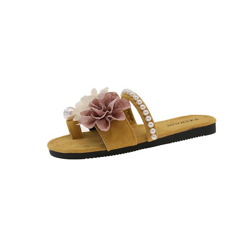 Fashion Beautiful Flower Toe Sandals and Slippers for Women in Summer 2025 New Style with Skirt Soft-soled Beach Flat Shoes
