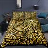 Dark Gold Theme Duvet Cover Set 3D Print Polyester Comforter Cover King Queen Twin Full Size for Men Women Kid Girls Bedding Set