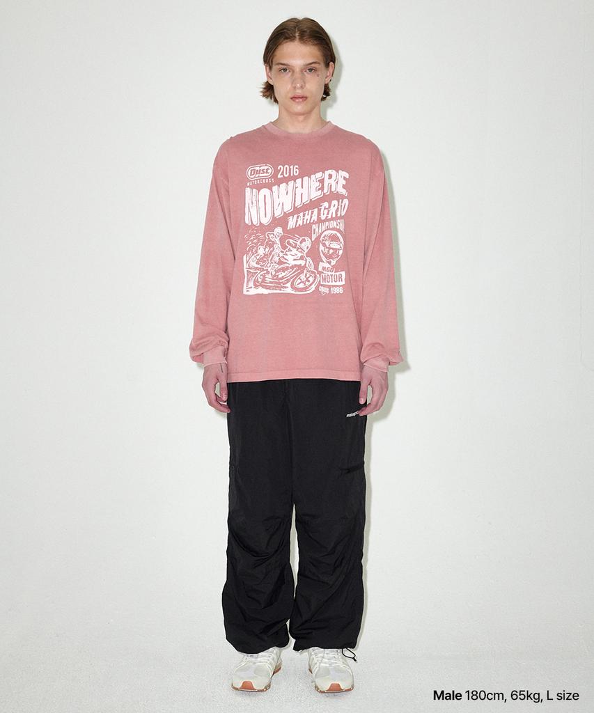 Maha Grid Dust Motorcross Pigment Ls Tee Pink(Mg2Efmt563A)