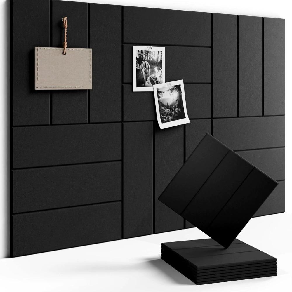 Self Adhesive Felt Acoustic Panels Vertical Stripe Memo Board Pinboard Tiles Dart Pads
