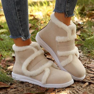 Damen Pelz Stiefeletten Flats Sneaker Schuhe 2025 Winter Neuer Trend Gladiator Casual Sportschuhe Warmes Kurzes Plüsch Schnee Botas Mujer